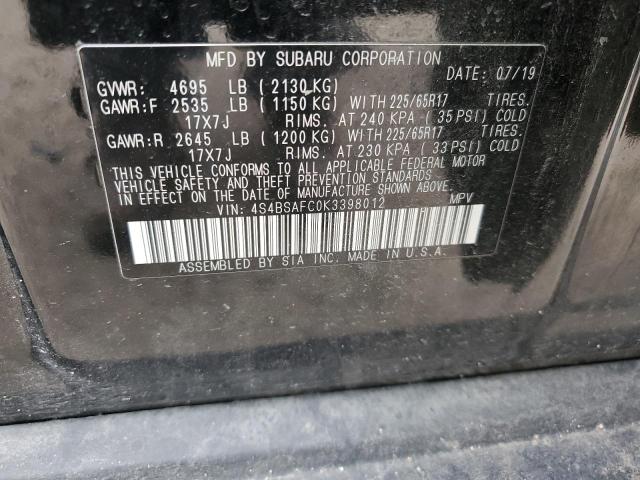 Photo 14 from auction – 2019 SUBARU OUTBACK 2. with VIN 4S4BSAFC0K3398012