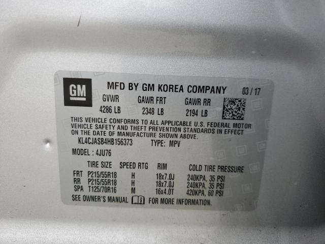 Photo 14 from auction – 2017 BUICK ENCORE PRE with VIN KL4CJASB4HB156373