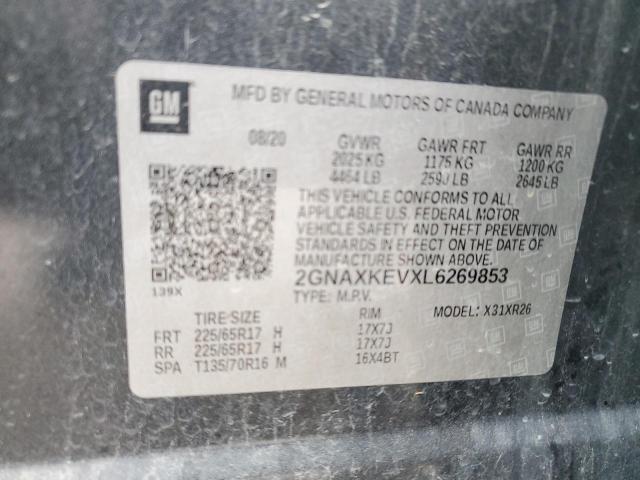 Photo 14 from auction – 2020 CHEVROLET EQUINOX LT with VIN 2GNAXKEVXL6269853