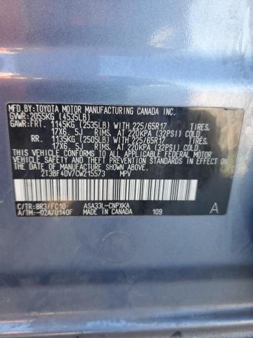 Photo 14 from auction – 2012 TOYOTA RAV4 with VIN 2T3BF4DV7CW215573