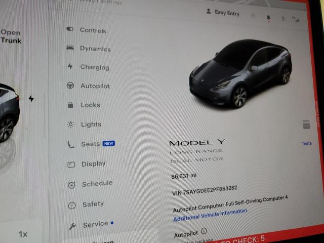 Photo 9 from auction – 2023 TESLA MODEL Y with VIN 7SAYGDEE2PF853282
