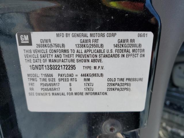 Photo 14 from auction – 2002 CHEVROLET TRAILBLAZE with VIN 1GNDT13S022172295