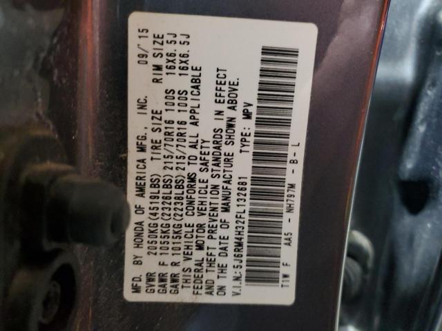 Photo 14 from auction – 2015 HONDA CR-V LX with VIN 5J6RM4H32FL132681