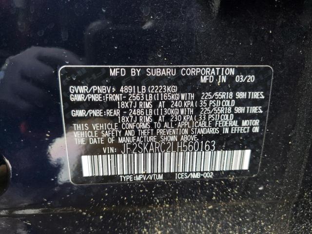 Снимка 14 от търг – 2020 SUBARU FORESTER S с VIN JF2SKARC2LH560163