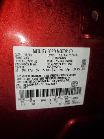 Photo 14 from auction – 2013 FORD EDGE SPORT with VIN 2FMDK4AK5DBC73857