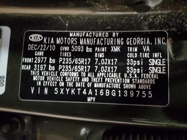 Photo 14 from auction – 2011 KIA SORENTO BA with VIN 5XYKT4A16BG139755