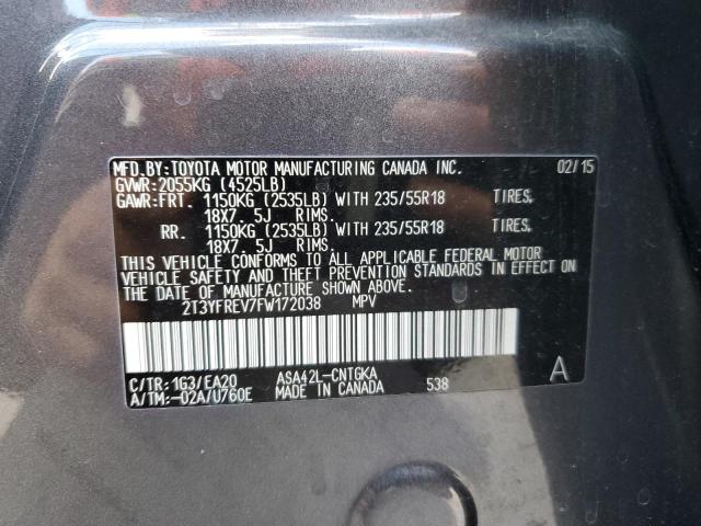 Photo 14 from auction – 2015 TOYOTA RAV4 LIMIT with VIN 2T3YFREV7FW172038