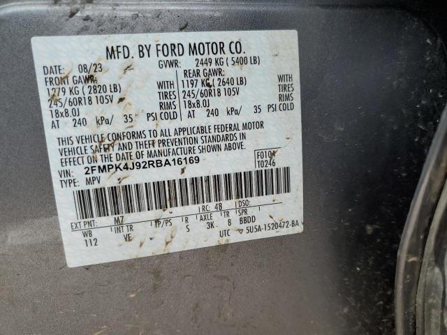 Photo 14 from auction – 2024 FORD EDGE SEL with VIN 2FMPK4J92RBA16169