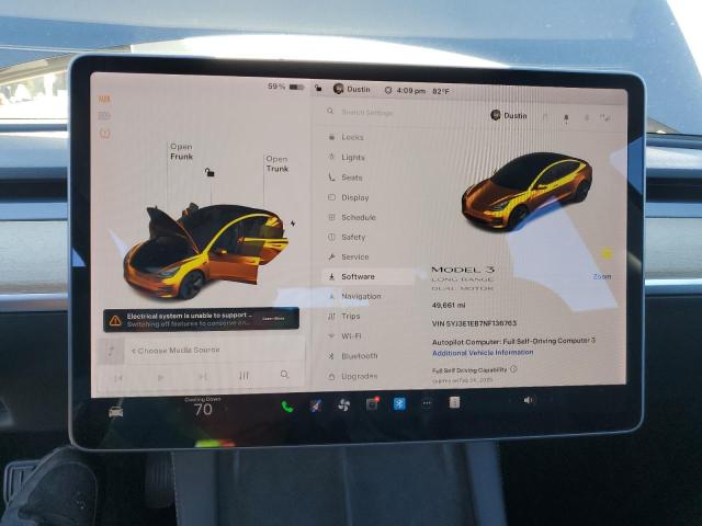 Photo 9 from auction – 2022 TESLA MODEL 3 with VIN 5YJ3E1EB7NF136763