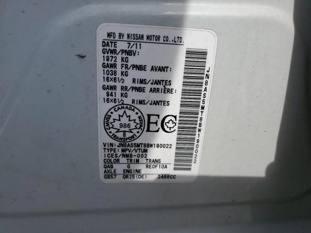 Photo 14 from auction – 2011 NISSAN ROGUE S with VIN JN8AS5MT8BW190022
