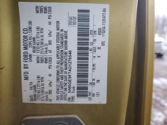 Photo 14 from auction – 2016 FORD TRANSIT CO with VIN NM0GE9F74G1276546