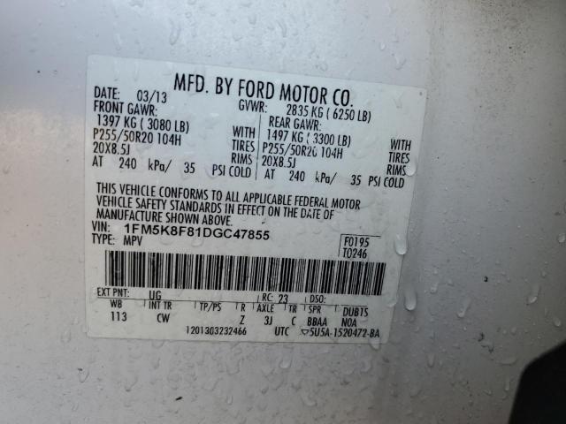 Photo 14 from auction – 2013 FORD EXPLORER L with VIN 1FM5K8F81DGC47855
