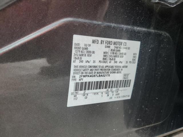 Photo 14 from auction – 2020 FORD EDGE SE with VIN 2FMPK4G97LBA02170