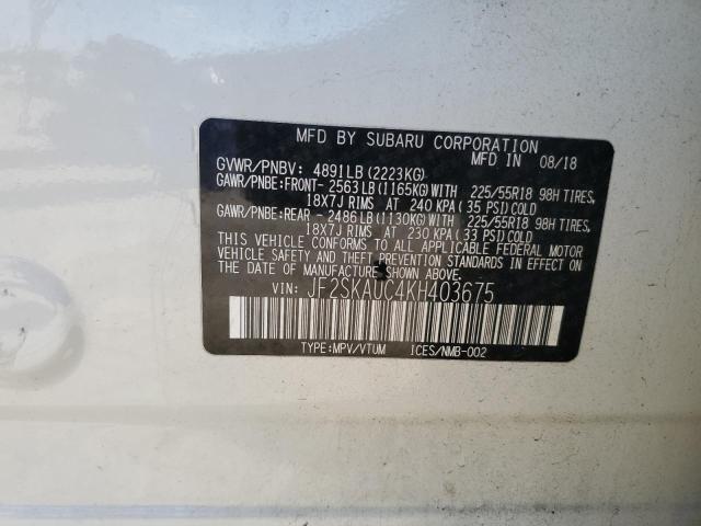 Photo 14 from auction – 2019 SUBARU FORESTER L with VIN JF2SKAUC4KH403675