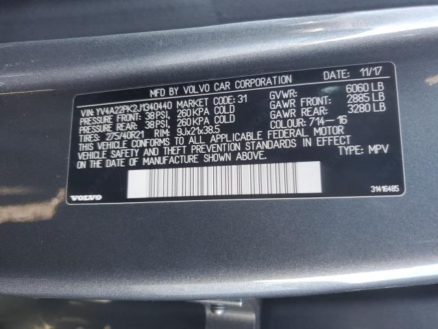 Photo 14 from auction – 2018 VOLVO XC90 T6 with VIN YV4A22PK2J1340440