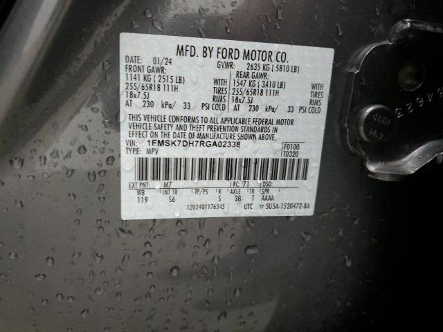 Photo 14 from auction – 2024 FORD EXPLORER X with VIN 1FMSK7DH7RGA02338