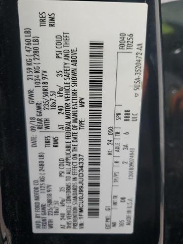 Photo 14 from auction – 2018 FORD ESCAPE TIT with VIN 1FMCU0J99JUD34337