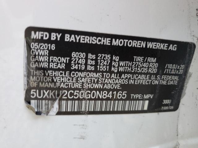 Photo 14 from auction – 2016 BMW X6 XDRIVE3 with VIN 5UXKU2C50G0N84165