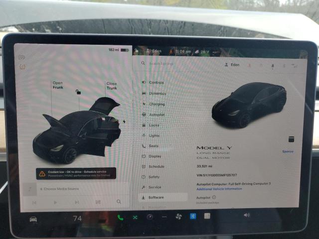 Photo 9 from auction – 2021 TESLA MODEL Y with VIN 5YJYGDEE5MF125707