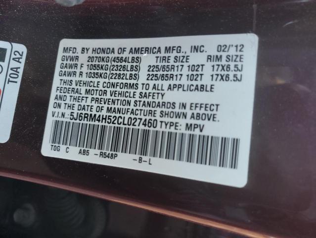 Photo 14 from auction – 2012 HONDA CR-V EX with VIN 5J6RM4H52CL027460