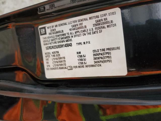 Photo 14 from auction – 2003 HUMMER H2 with VIN 5GRGN23U83H143843