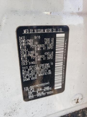 Photo 14 from auction – 2017 NISSAN ARMADA SV with VIN JN8AY2NC1H9502443