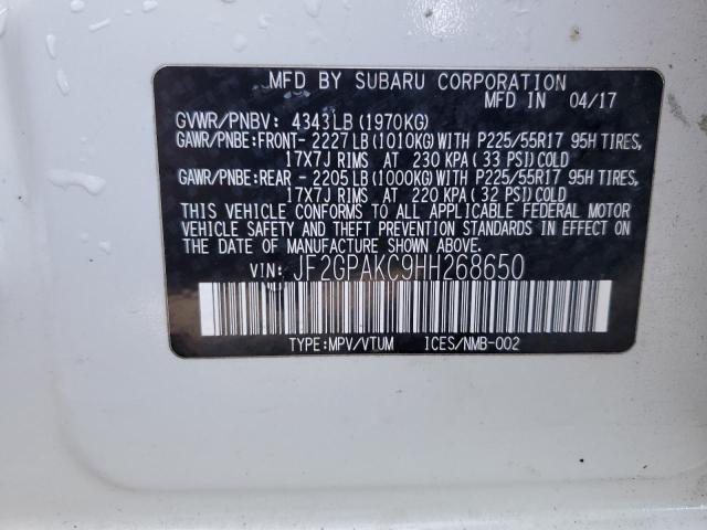 Photo 14 from auction – 2017 SUBARU CROSSTREK with VIN JF2GPAKC9HH268650
