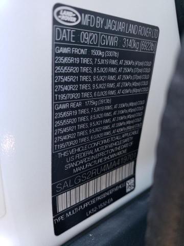 Photo 14 from auction – 2021 LAND ROVER RANGE ROVE with VIN SALGS2RU4MA419701
