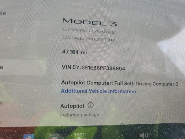 Photo 9 from auction – 2023 TESLA MODEL 3 with VIN 5YJ3E1EB6PF388894