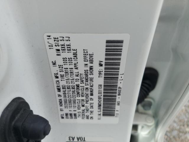 Photo 14 from auction – 2015 HONDA CR-V LX with VIN 5J6RM3H39FL001158