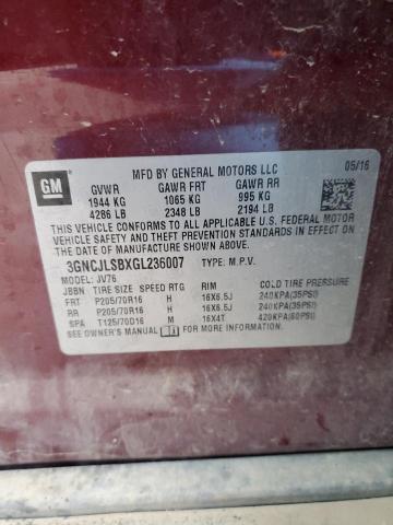 Photo 14 from auction – 2016 CHEVROLET TRAX with VIN 3GNCJLSBXGL236007