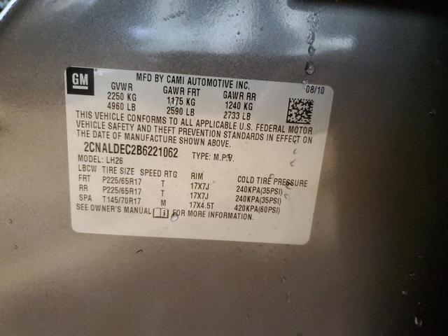 Photo 14 from auction – 2011 CHEVROLET EQUINOX LT with VIN 2CNALDEC2B6221062