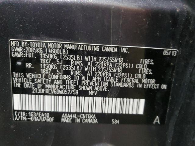 Photo 14 from auction – 2013 TOYOTA RAV4 LIMIT with VIN 2T3DFREV6DW052758