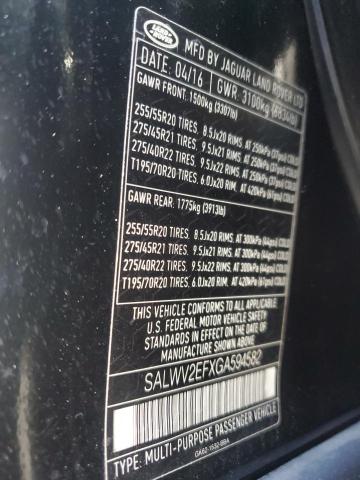 Photo 14 from auction – 2016 LAND ROVER RANGE ROVE with VIN SALWV2EFXGA594582