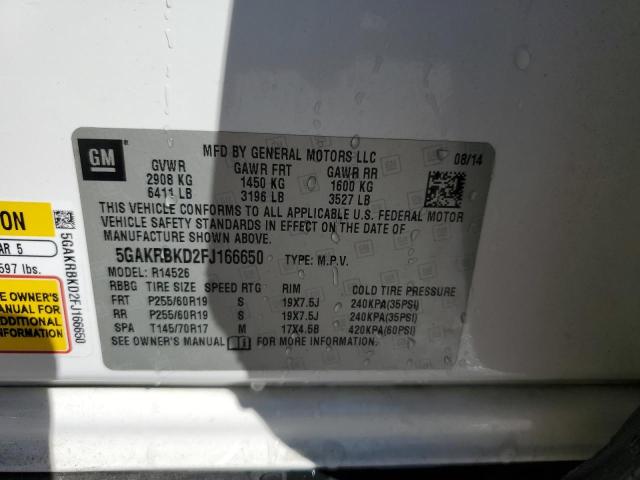 Photo 14 from auction – 2015 BUICK ENCLAVE with VIN 5GAKRBKD2FJ166650