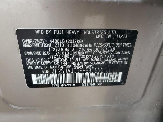 Photo 14 from auction – 2014 SUBARU FORESTER 2 with VIN JF2SJAJC9EH531552