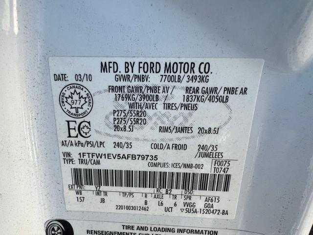 Photo 10 from auction – 2010 FORD F150 SUPER with VIN 1FTFW1EV5AFB79735