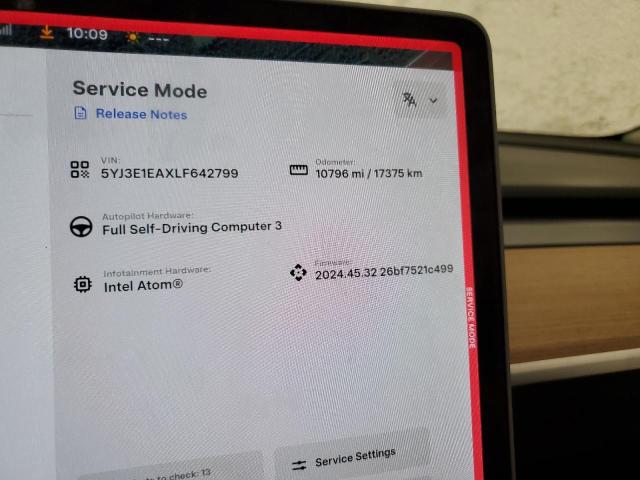 Photo 9 from auction – 2020 TESLA MODEL 3 with VIN 5YJ3E1EAXLF642799
