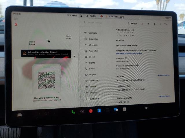 Photo 9 from auction – 2022 TESLA MODEL 3 with VIN 5YJ3E1EBXNF304895