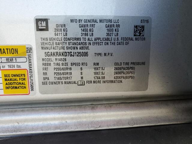Photo 14 from auction – 2016 BUICK ENCLAVE with VIN 5GAKRAKD7GJ125006