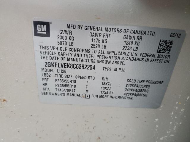 Photo 14 from auction – 2012 GMC TERRAIN SL with VIN 2GKFLVEK8C6382254