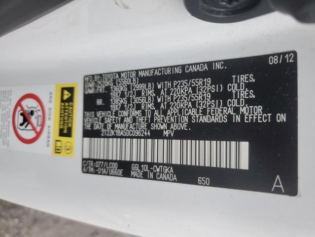 Photo 14 from auction – 2013 LEXUS RX 350 with VIN 2T2ZK1BA5DC096244