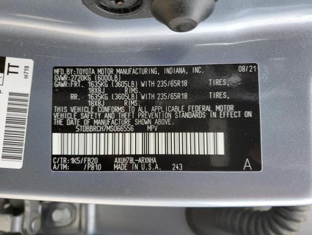 Photo 14 from auction – 2021 TOYOTA HIGHLANDER with VIN 5TDBBRCH7MS066556