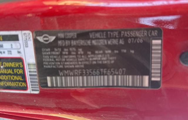 Photo 10 from auction – 2006 MINI COOPER with VIN WMWRF33566TF65407