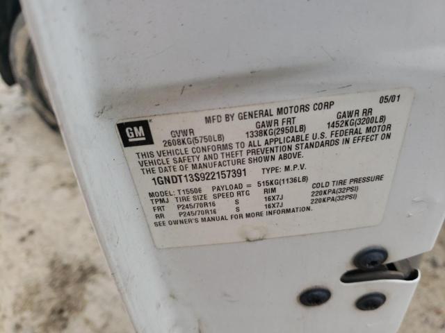 Photo 14 from auction – 2002 CHEVROLET TRAILBLAZE with VIN 1GNDT13S922157391