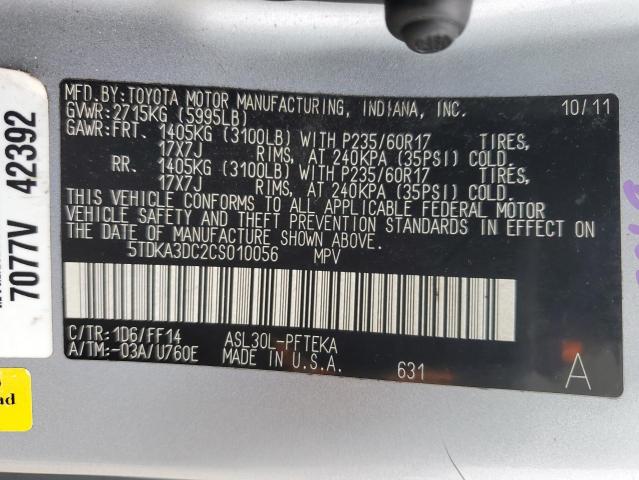 Photo 14 from auction – 2012 TOYOTA SIENNA BAS with VIN 5TDKA3DC2CS010056