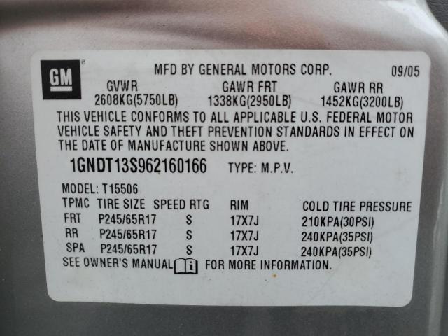 Photo 14 from auction – 2006 CHEVROLET TRAILBLAZE with VIN 1GNDT13S962160166