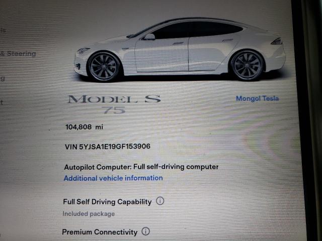 Photo 9 from auction – 2016 TESLA MODEL S with VIN 5YJSA1E19GF153906