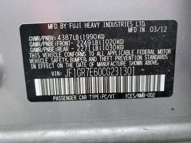 Photo 14 from auction – 2012 SUBARU IMPREZA WR with VIN JF1GR7E60CG231301