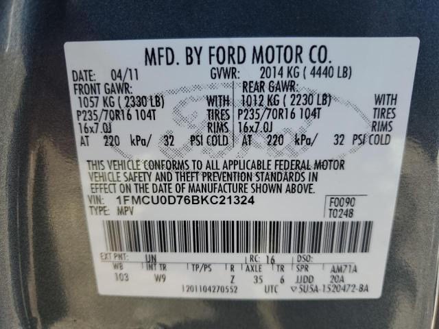 Снимка 14 от търг – 2011 FORD ESCAPE XLT с VIN 1FMCU0D76BKC21324